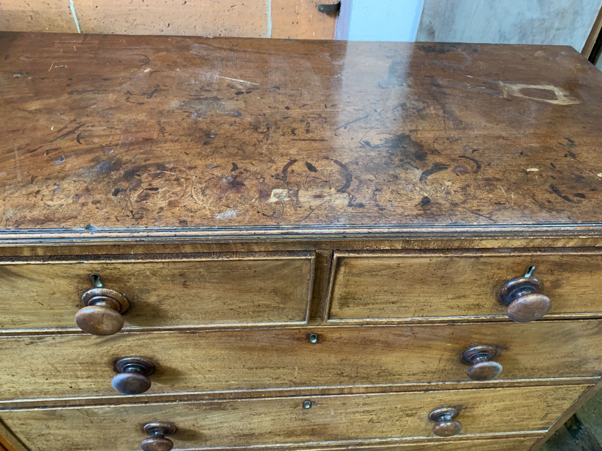 Victorian mahogany chest of 2 over 3 drawers - Image 2 of 4