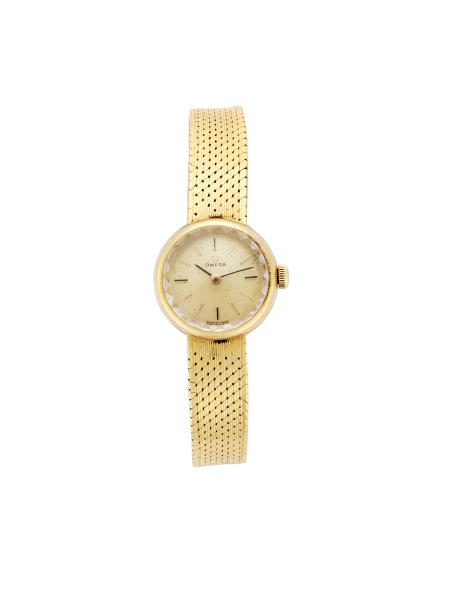 OMEGALady's 18K gold wristwatch with bracelet1960sDial, movement and case signedManual-wind