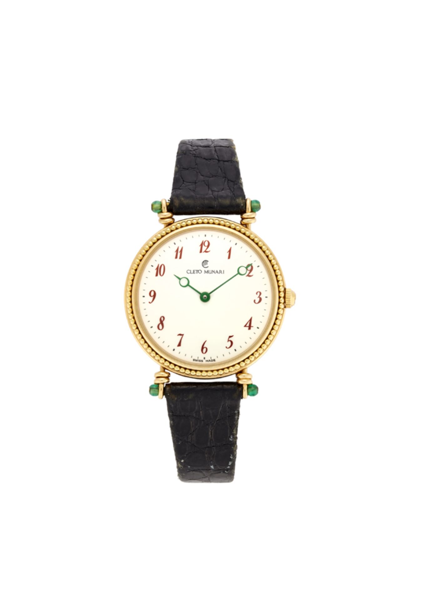CLETO MUNARI MICHAEL GRAVES<br>Lady's 18K gold wristwatch<br>1980s<br>Dial and case signed<br>Automa