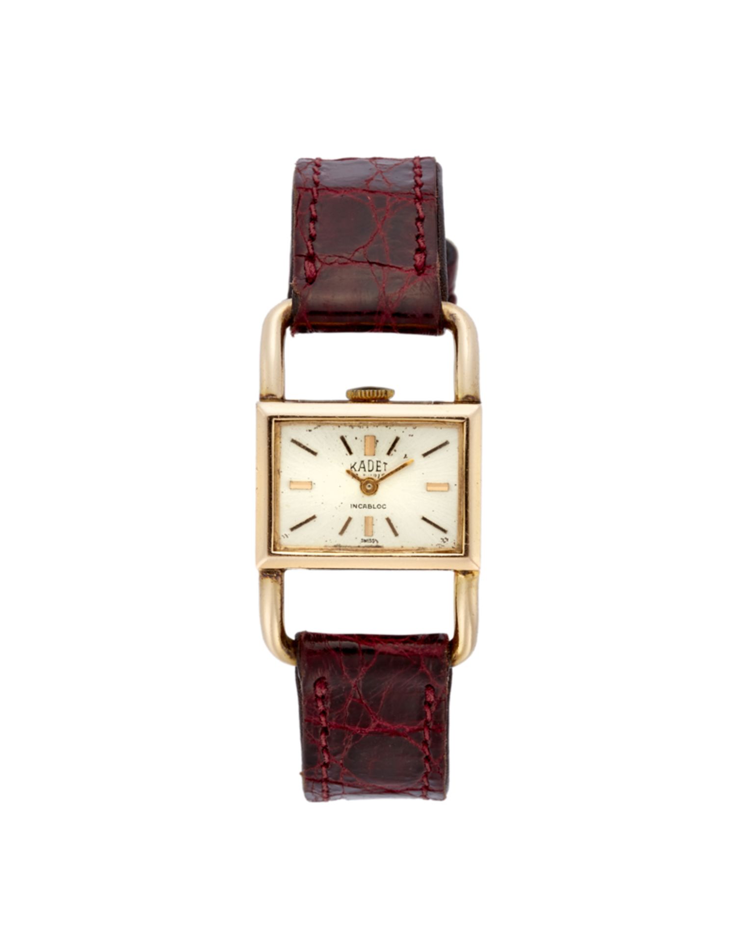 KADET<br>Lady's steel and metal plated-gold wristwatch<br>1960s<br>Dial signed<br>Manual-wind moveme