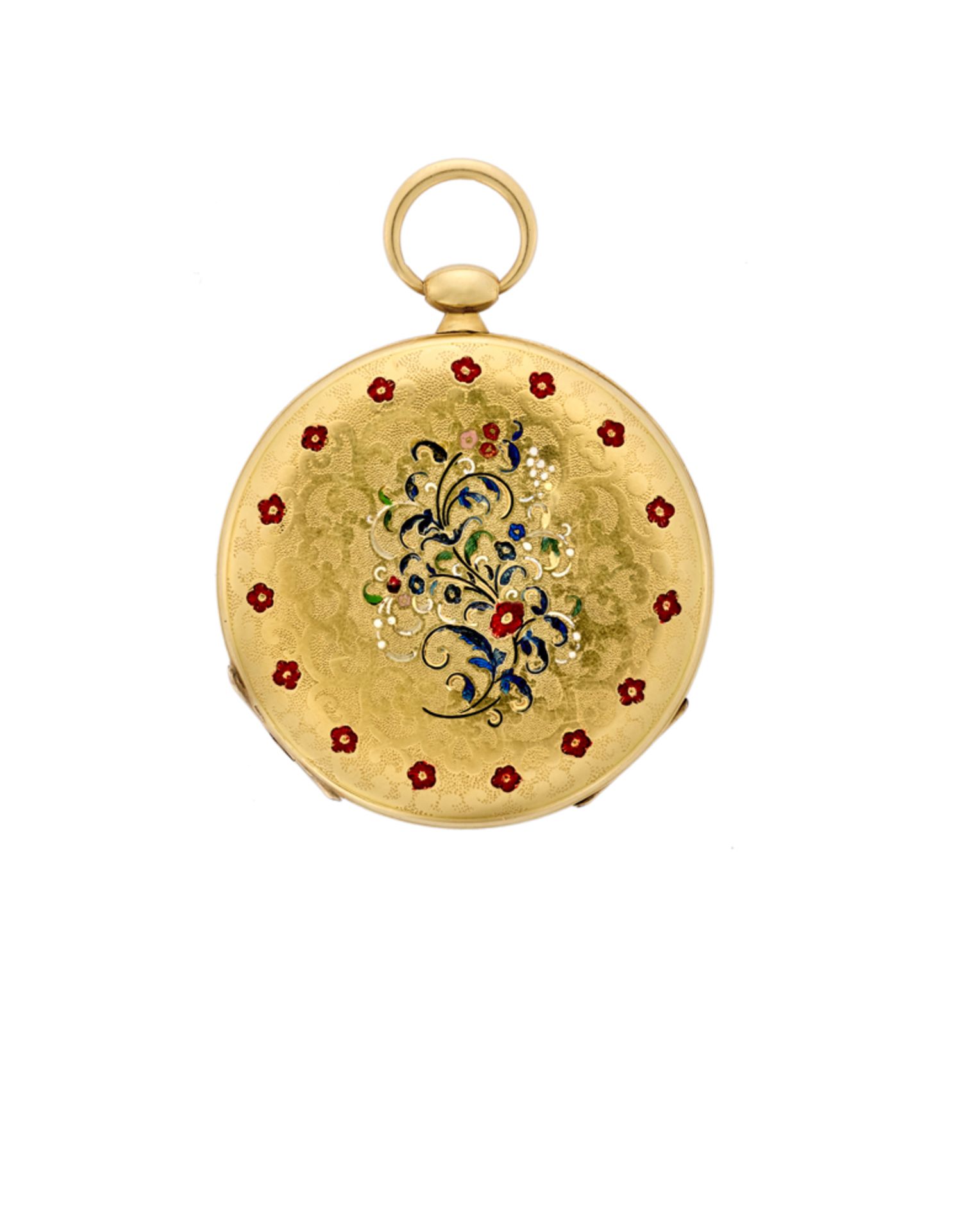 ANONYMOUS<br>Gent's 18K gold pocket watch with enamel<br>18th century<br>Key-wind movement<br>White  - Bild 2 aus 2
