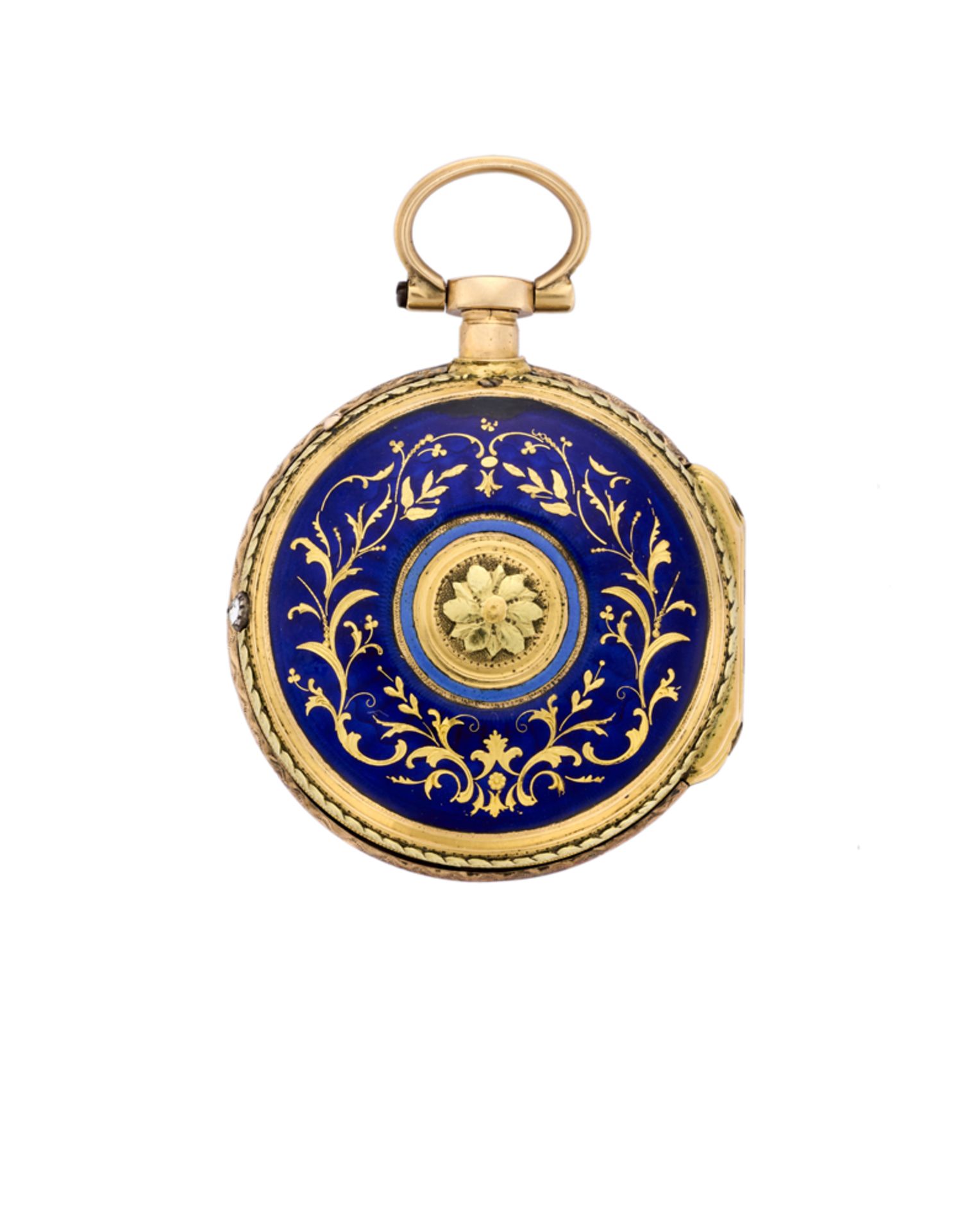 ANONYMOUSLady's 18K gold pocket watch with enamel19th centuryKey-wind movementWhite dial with - Image 2 of 2