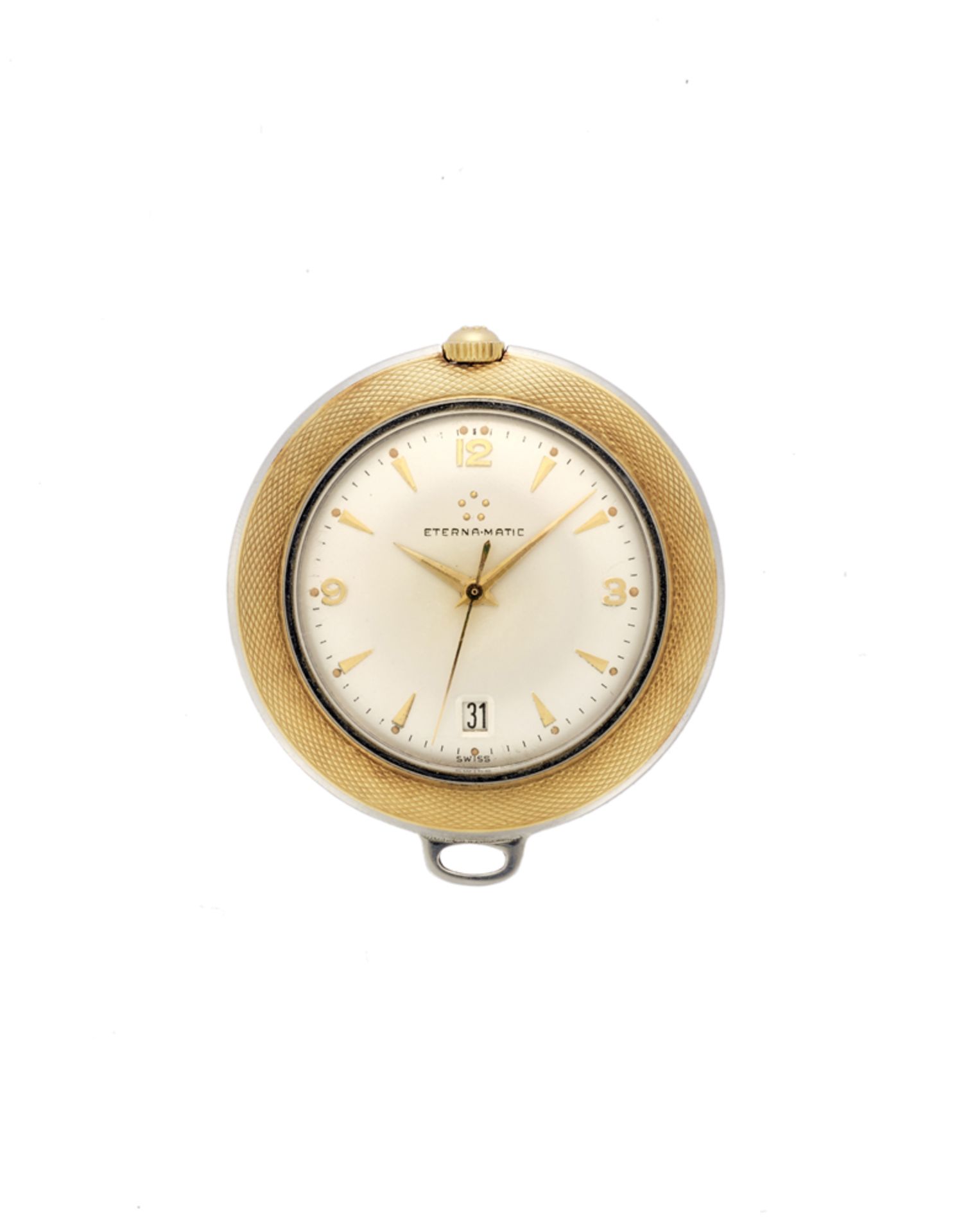 ETERNAMATIC, GOLFERGent's Steel and metal plated-gold pocket watch1960sDial, movement and case