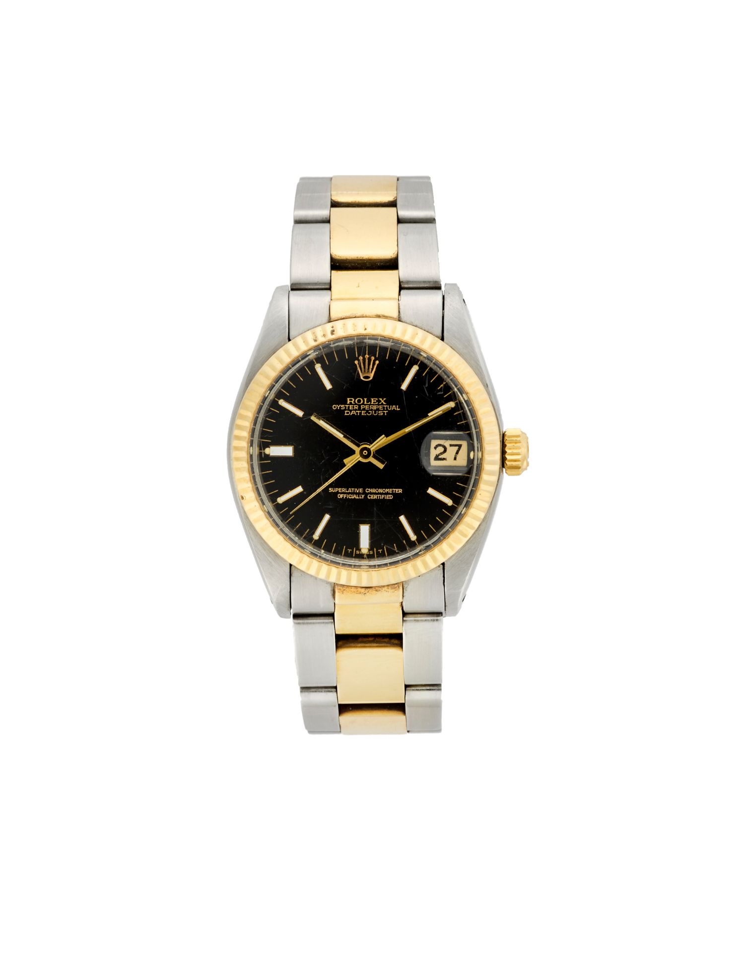 Rolex, DateJust Ref. 6827Lady's steel and gold wristwatch1980sDial signedAutomatic movementBlack