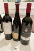 3 x Assorted Bottles Of Red Wine - New/Unopened Restaurant Stock - Ref: CAM558 - CL612 - Location: