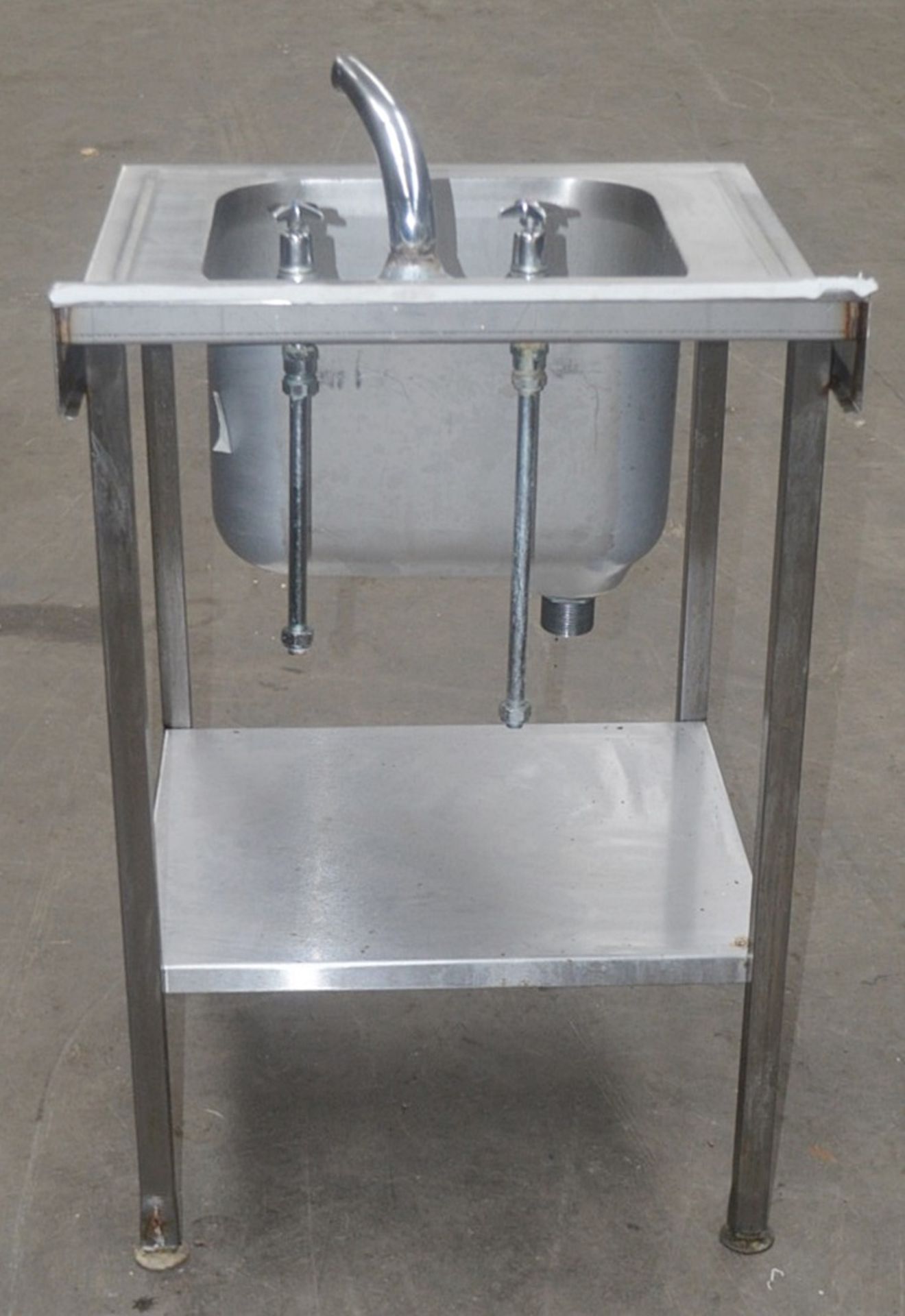 1 x Stainless Steel Commercial Kitchen Wash Station With Under Shelf - Dimensions: H108 (inc Tap) - Image 3 of 3