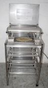 1 x Stainless Steel Commercial Kitchen Sealer Bench With Modesty Panel - Dimensions: H98 x W56 x