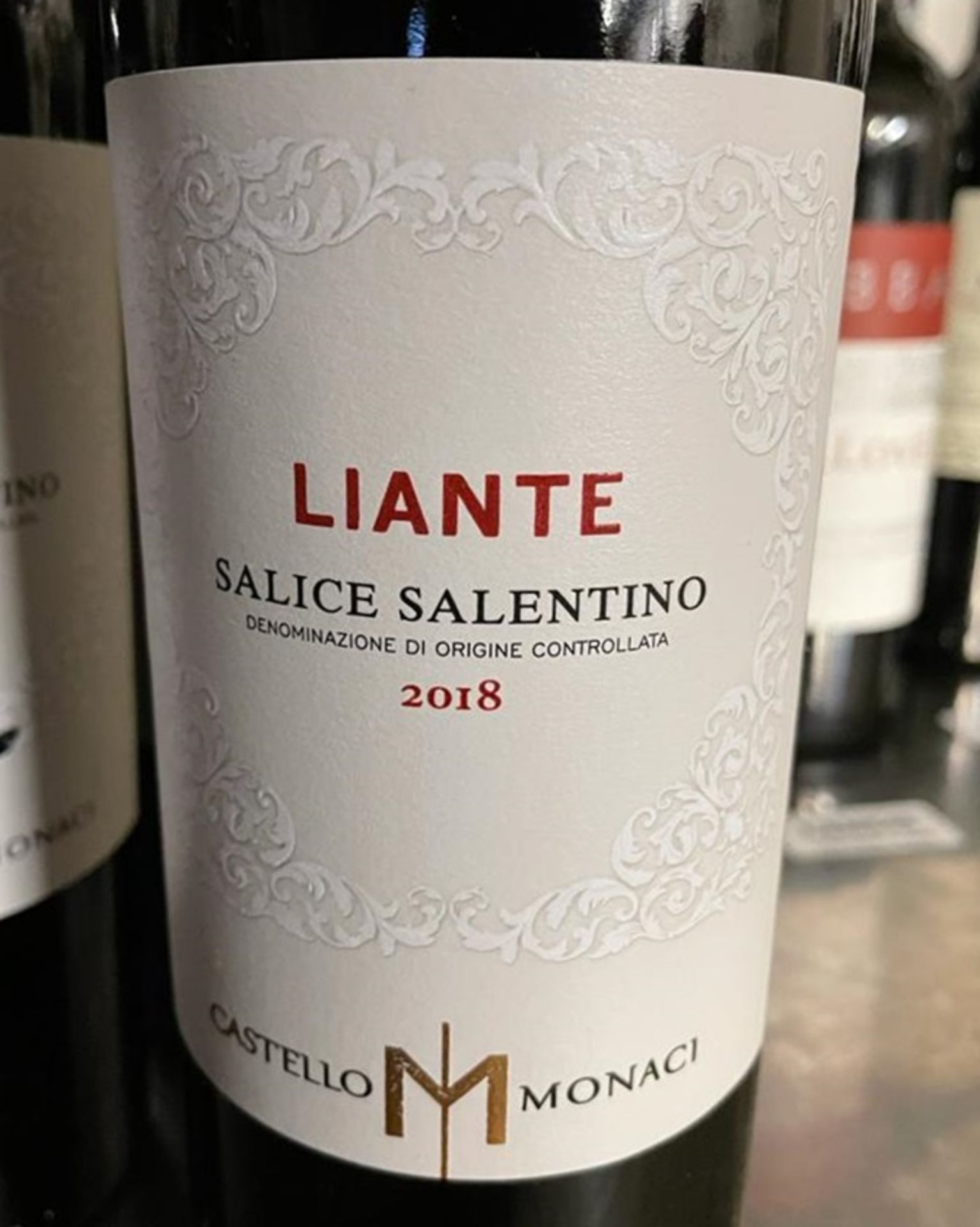 3 x Bottles Of LILANTE SALICE SALENTINO - 2018 - 75cl - New/Unopened Restaurant Stock - Ref: CAM651 - Image 3 of 3