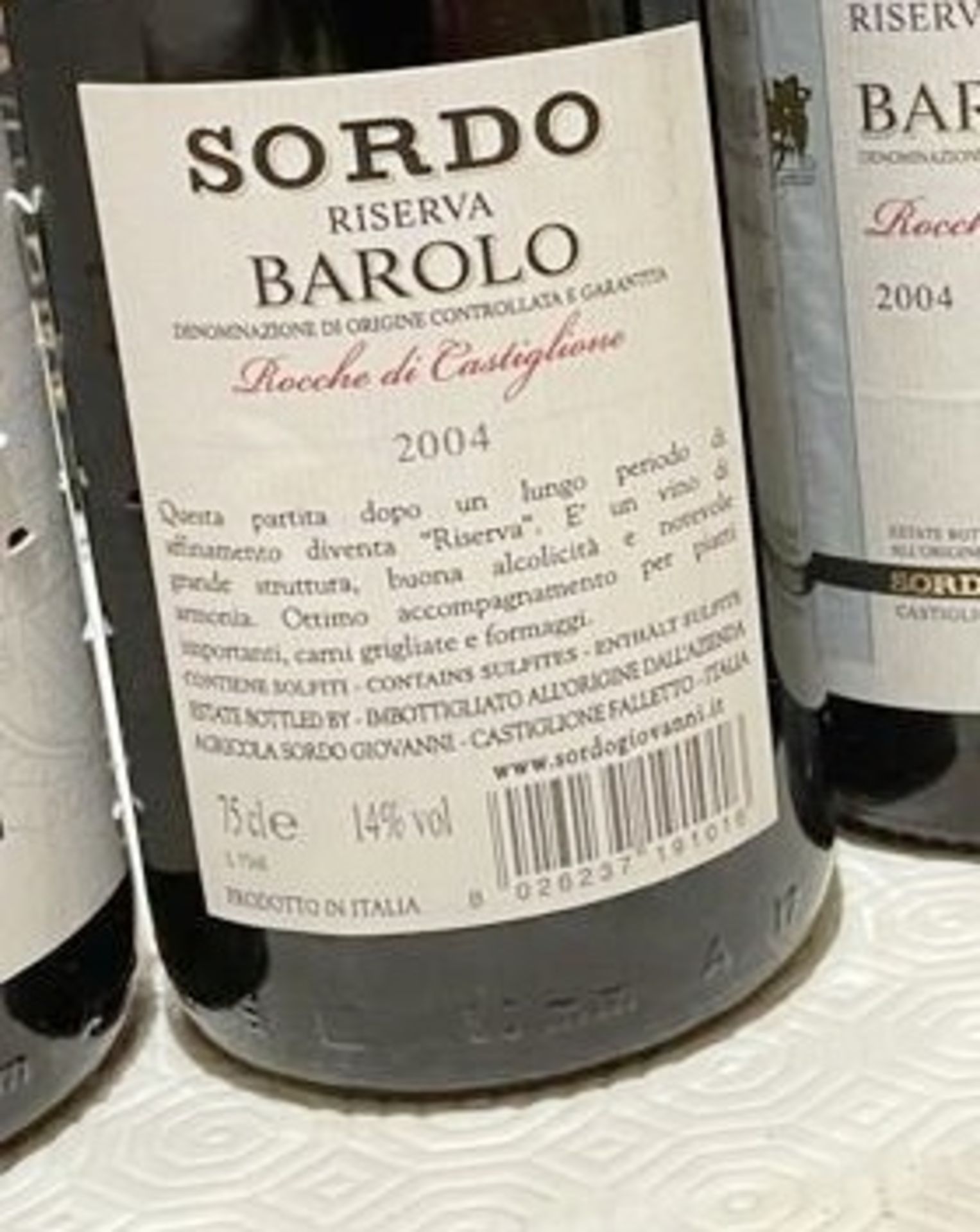 5 x Bottles Of SORDO BAROLO - 2004 - 75cl - New/Unopened Restaurant Stock - Ref: CAM548 - Image 3 of 3