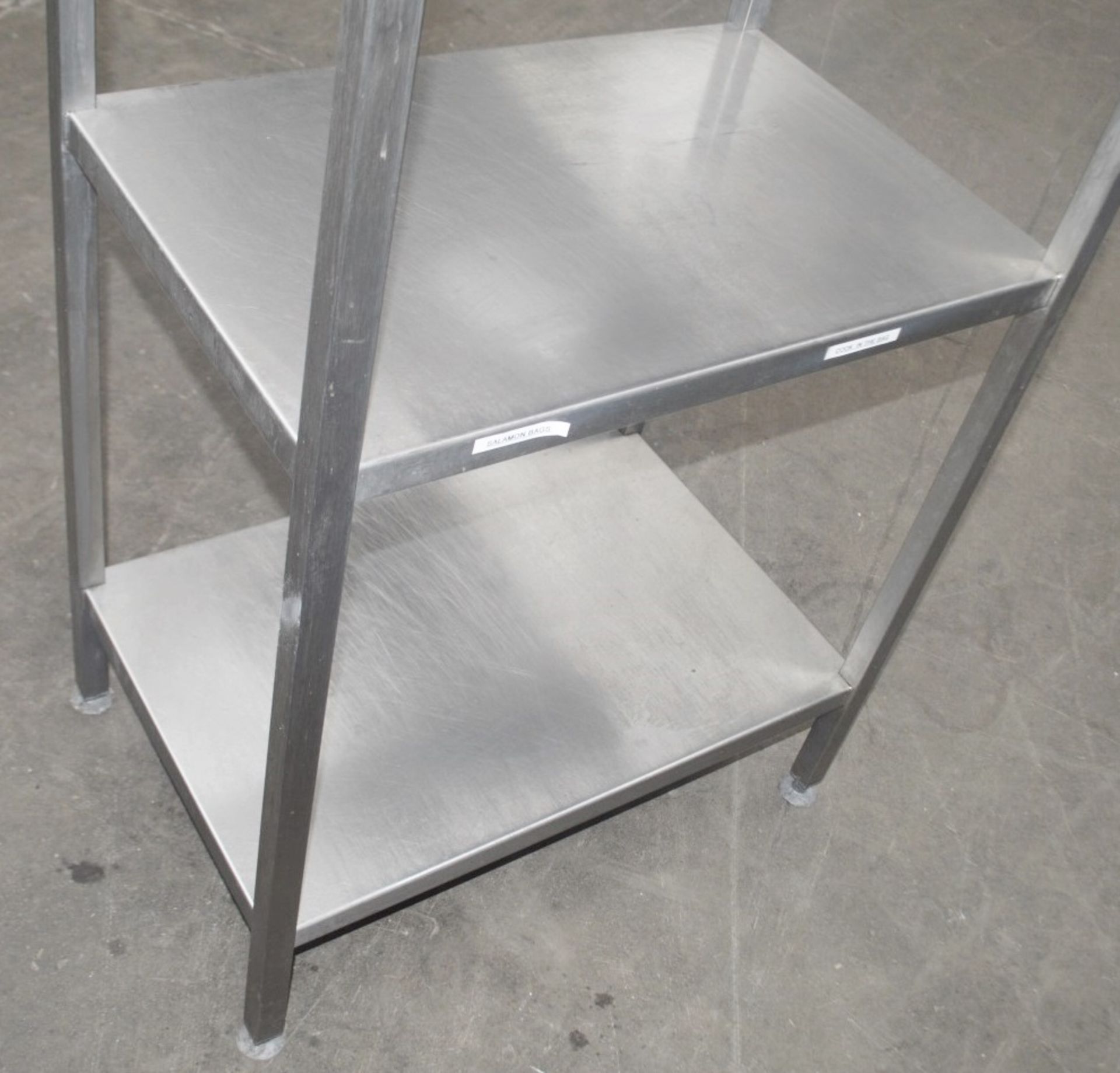 1 x Stainless Steel Commercial Kitchen 4-Tier Shelving Unit - Dimensions: H188 x W74 x D49cm - - Image 4 of 4