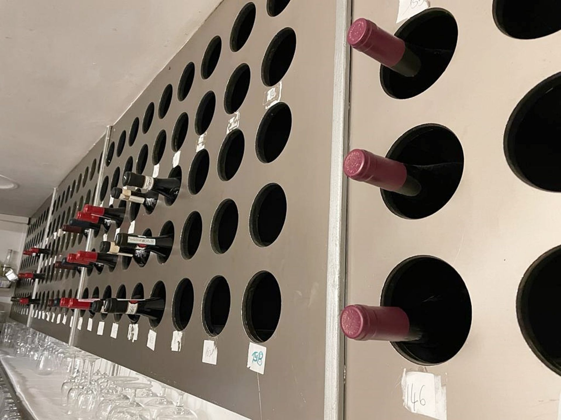 1 x Wall Mounted Wine Rack For 150 Bottles, Supplied In 4 Sections - Dimensions: W440cm x H84cm x - Image 2 of 4