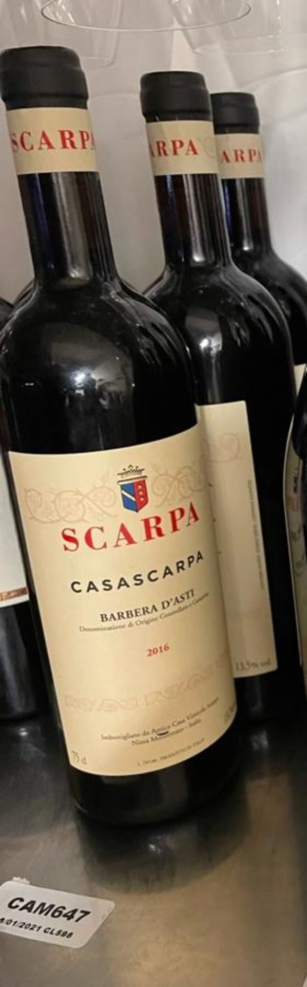 3 x Bottles Of SCARPA BARBERA D'ASTI 2016 750ml - New/Unopened Restaurant Stock - Ref: CAM647