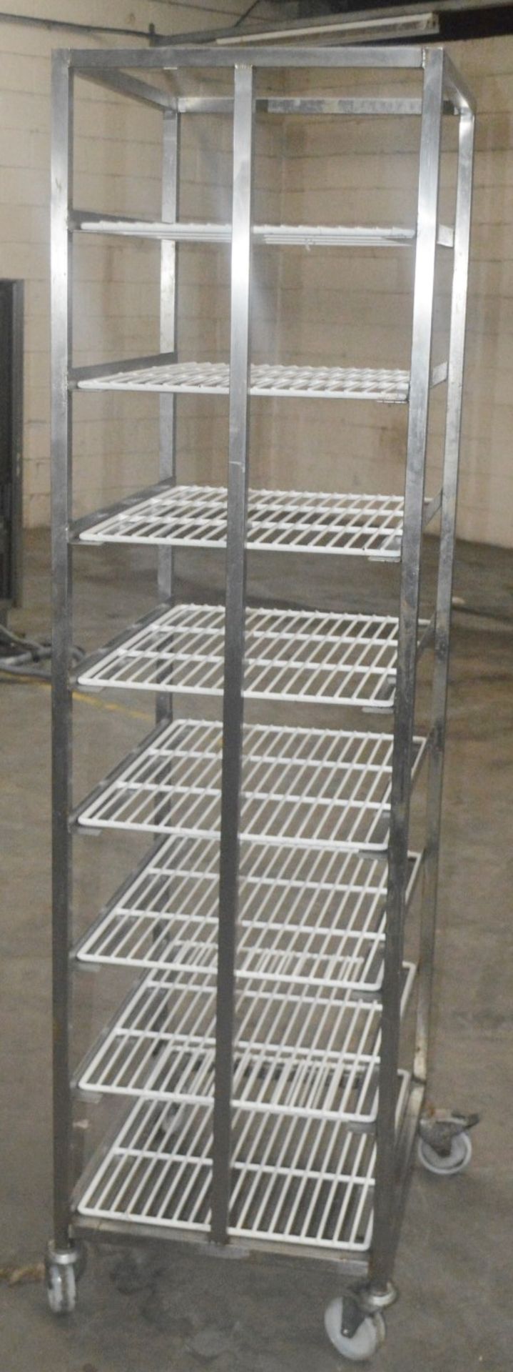 1 x Stainless Steel Commercial Kitchen 8-Tier Wire Shelving Rack, On Castors - Dimensions: H190 x - Image 4 of 4