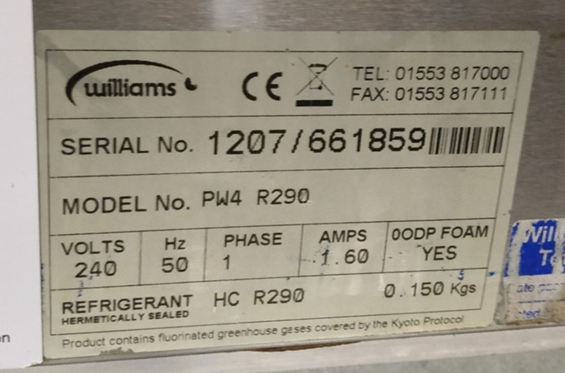 1 x Williams Refrigerated Counter Prep Well With Gastro Pans and Stainless Steel Finish - 240v UK - Image 6 of 8