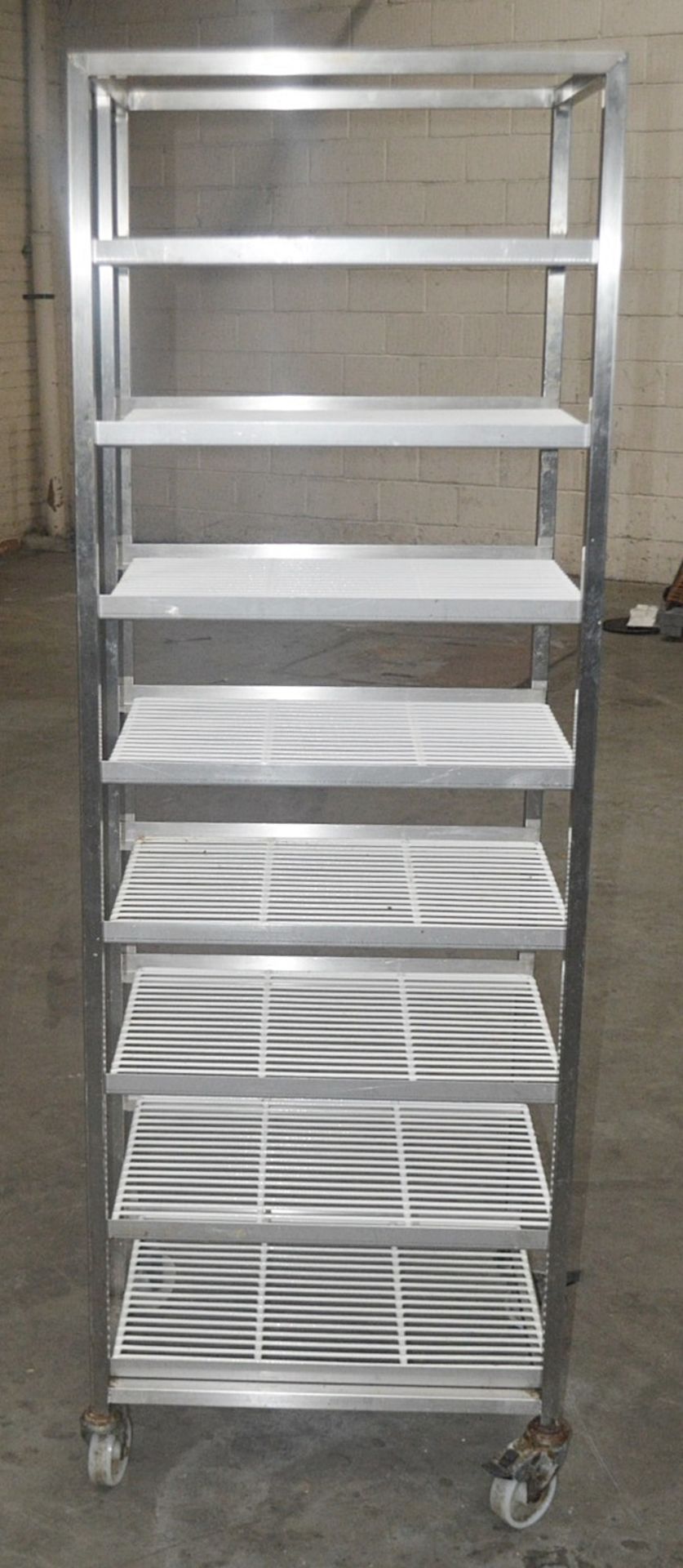 1 x Stainless Steel Commercial Kitchen 8-Tier Wire Shelving Rack, On Castors - Dimensions: H190 x - Image 2 of 3