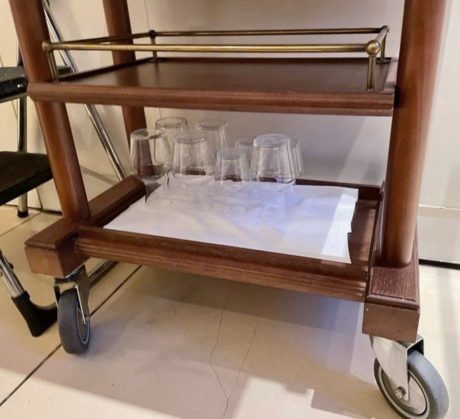 1 x Restaurant Wooden Servery Trolley With Granite Top - Dimensions: 80 x 50 x H82cm - Ref: CAM529 - - Image 3 of 5