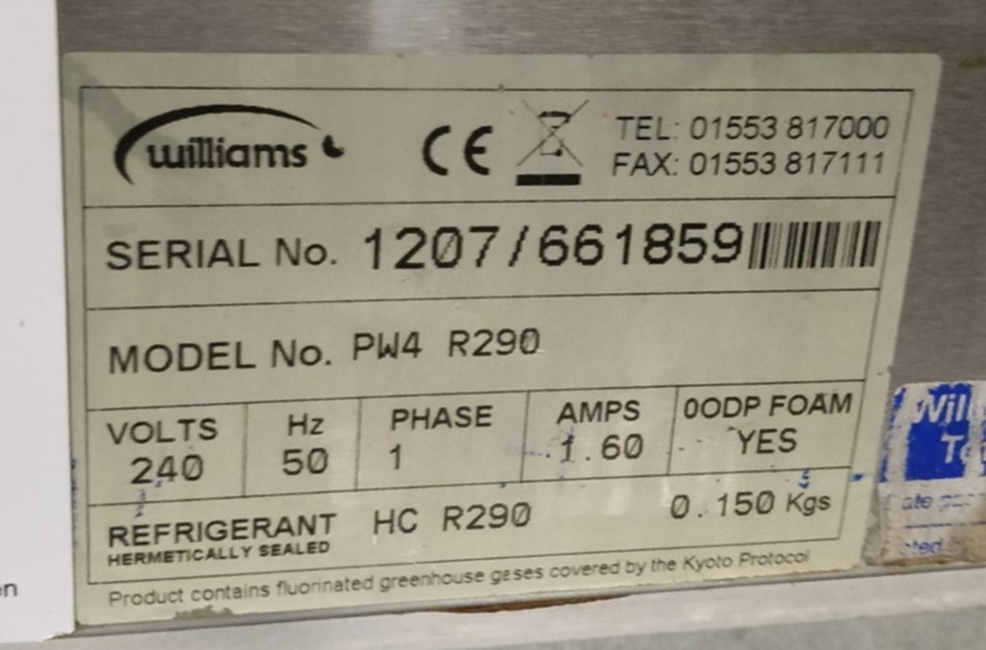 1 x Williams Refrigerated Counter Prep Well With Gastro Pans and Stainless Steel Finish - 240v UK - Image 4 of 6