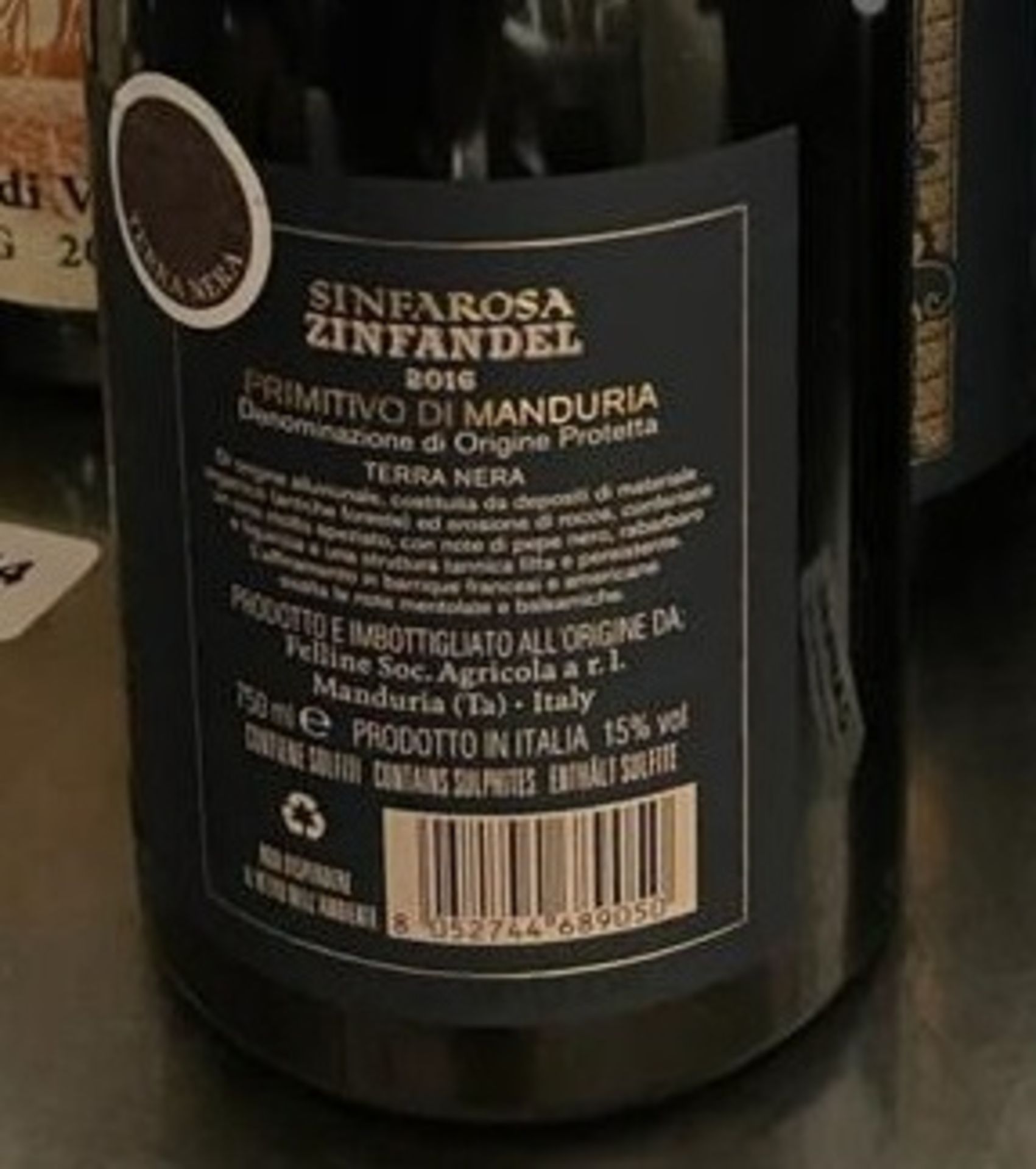 3 x Bottles Of SINFAROSA ZINFANDEL - New/Unopened Restaurant Stock - Ref: CAM643 - CL612 - Location: - Image 2 of 4