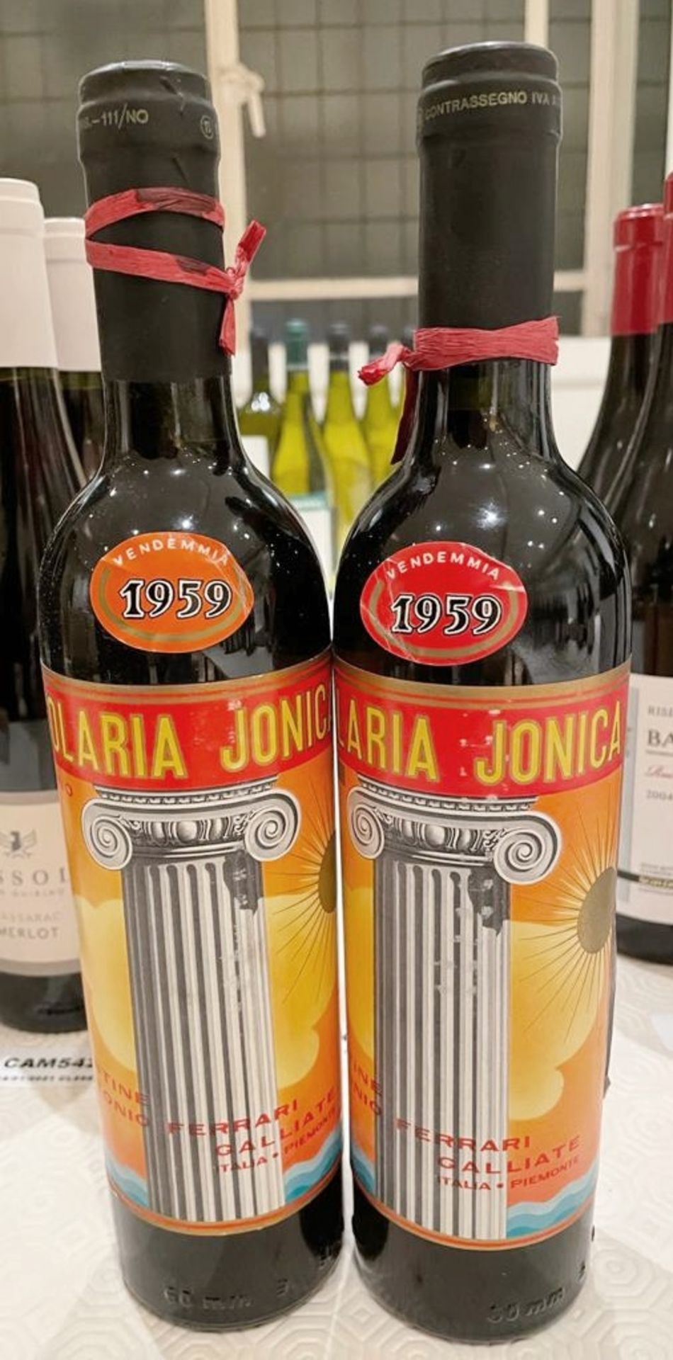 2 x Bottles Of SOLARIA JONICA CALLANTE VENDEMMIA 1959 PIEMONTE - 75cl New/Unopened Restaurant Stock
