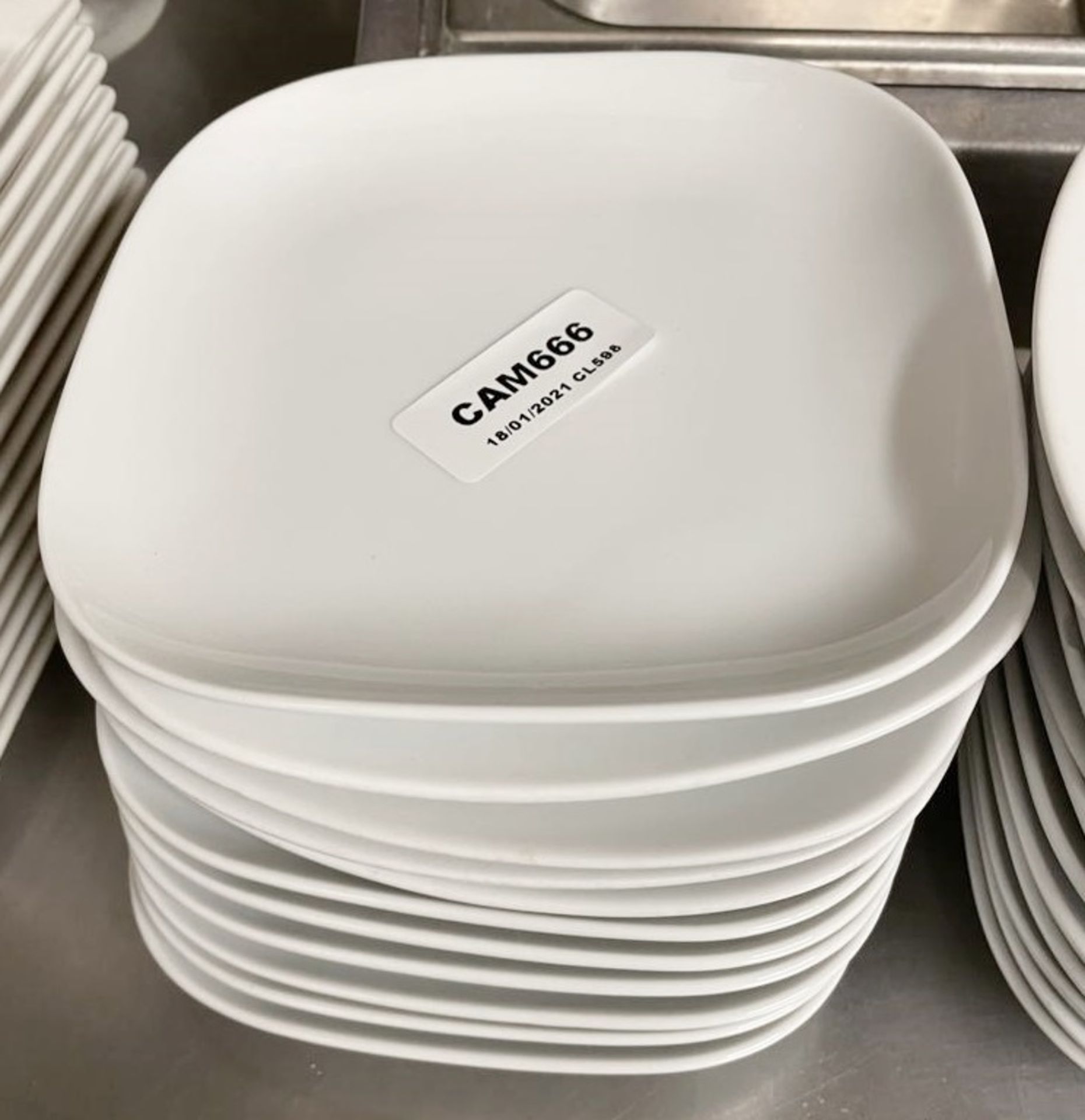 11 x John Lewis 16cm Square Porcelain Fine Dining Side Plates - Ref: CAM666 - CL612 - Location: