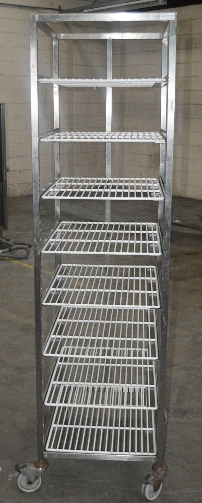 1 x Stainless Steel Commercial Kitchen 8-Tier Wire Shelving Rack, On Castors - Dimensions: H190 x - Image 3 of 4