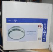 1 x Searchlight Circular Bathroom Flush satin silver finish- Ref: 2641-28 - New And Boxed Stock - AA