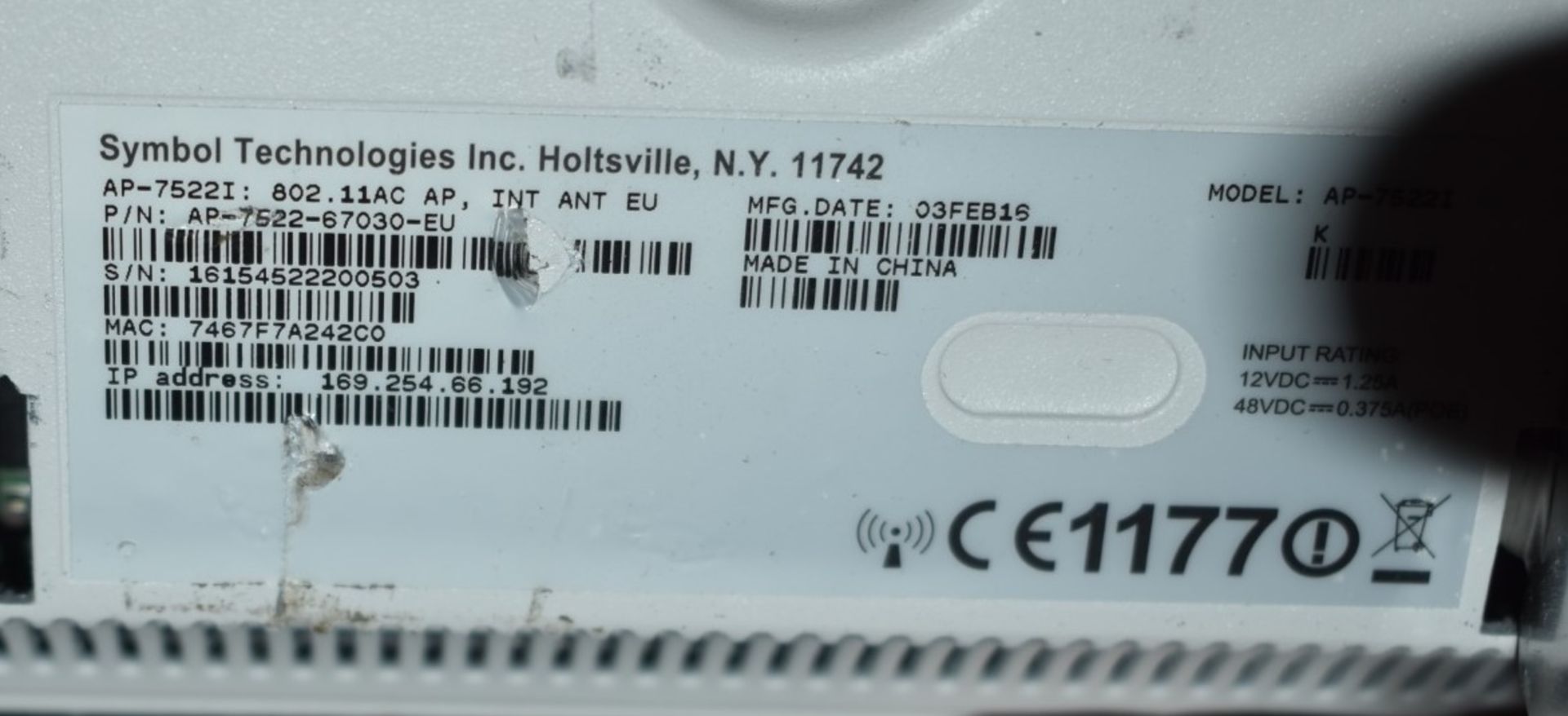 1 x Wireless Access Points - Types Include Cisco Meraki MR32 and Symbol AP-7522 - Ref: In2131 wh1 - Image 3 of 4