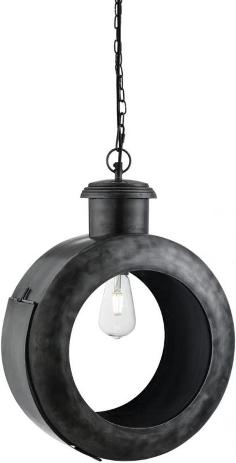 1 x Large Port-Hole 1 Light Pendant Large With An Antique Zinc Finish - New Boxed Stock - WH1 AA5 - - Image 2 of 2