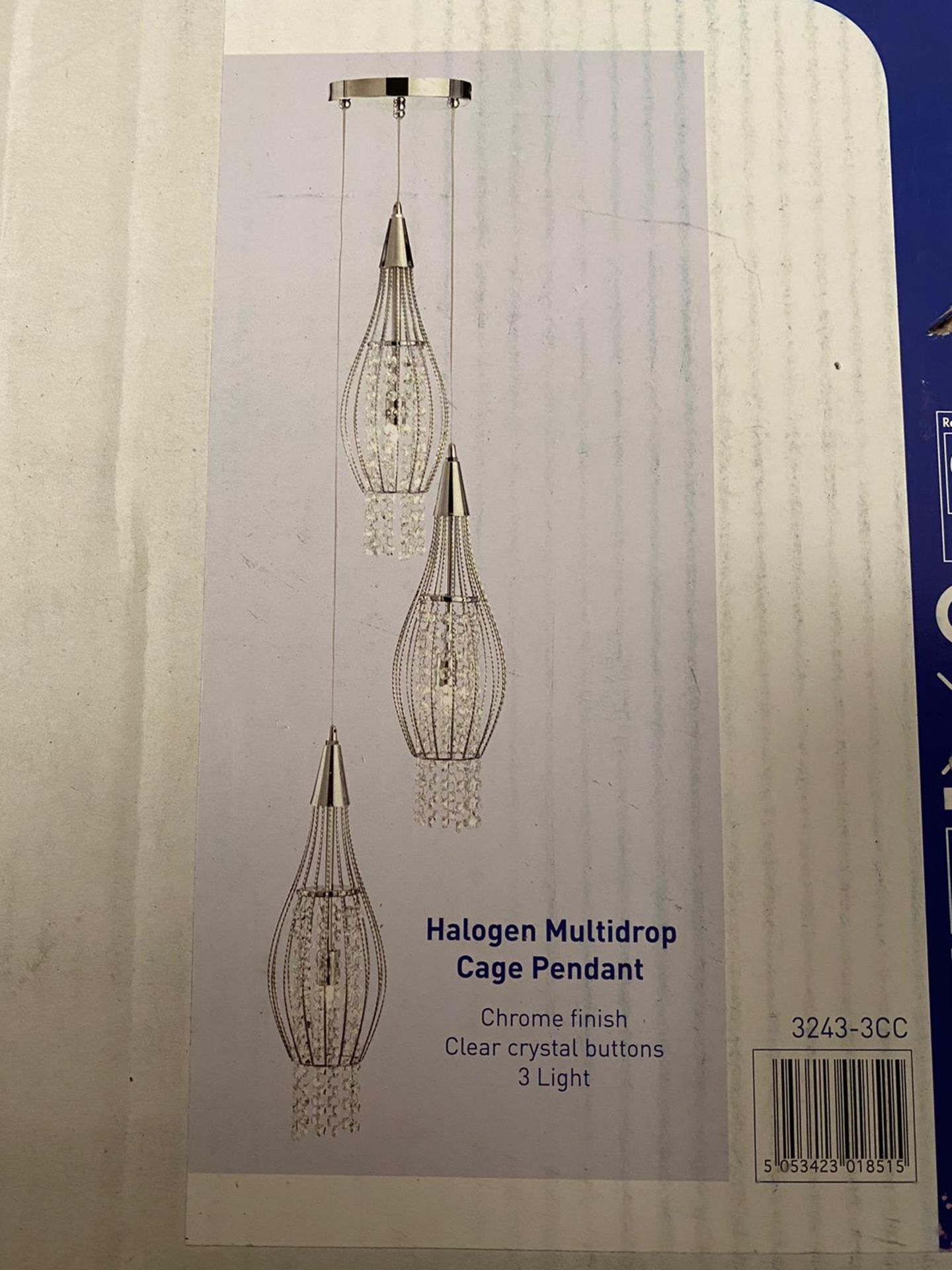 1 x Searchlight Halogen Multidrop Cage Pendant in chrome - Ref: 3243-3CC - New and Boxed - RRP: £240 - Image 2 of 4