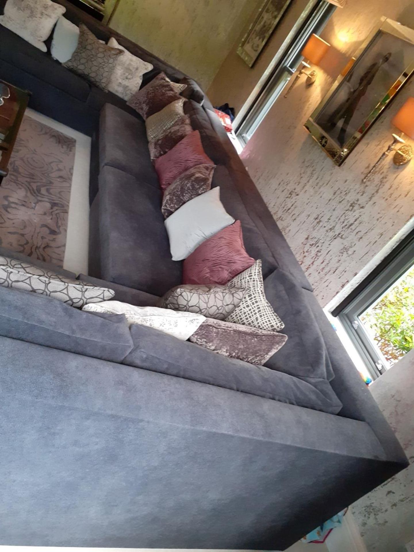 1 x Corner Sofa In 4 x Sections - Upholstered In A Rich Grey Chenille *NO VAT ON HAMMER* - Image 8 of 22