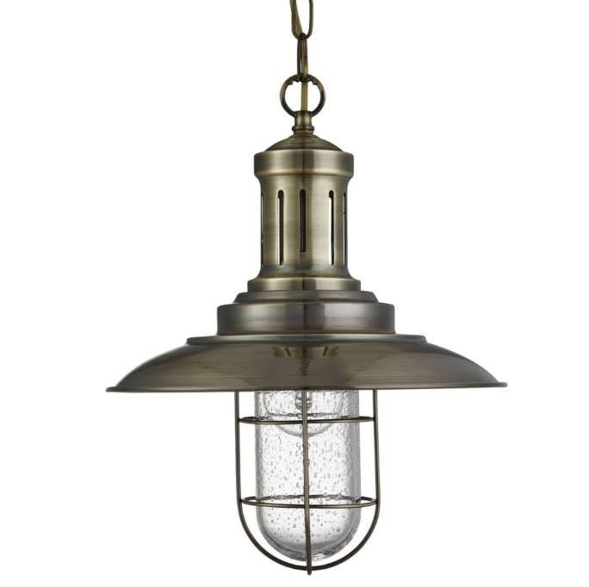 1 x Fisherman Antique Brass Pendant Light With Caged Shade - New Boxed Stock - CL323 - Ref: 5401AB / - Image 2 of 3