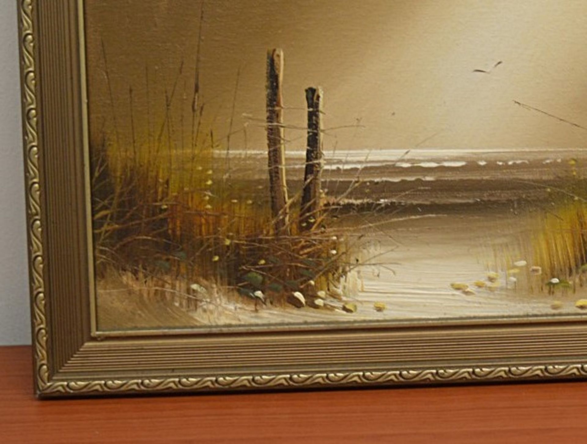 1 x Original Signed Painting Of A Coastal Scene By W. Brian - Dimensions: 57 x 47cm - Ref: MD167 / - Image 2 of 6