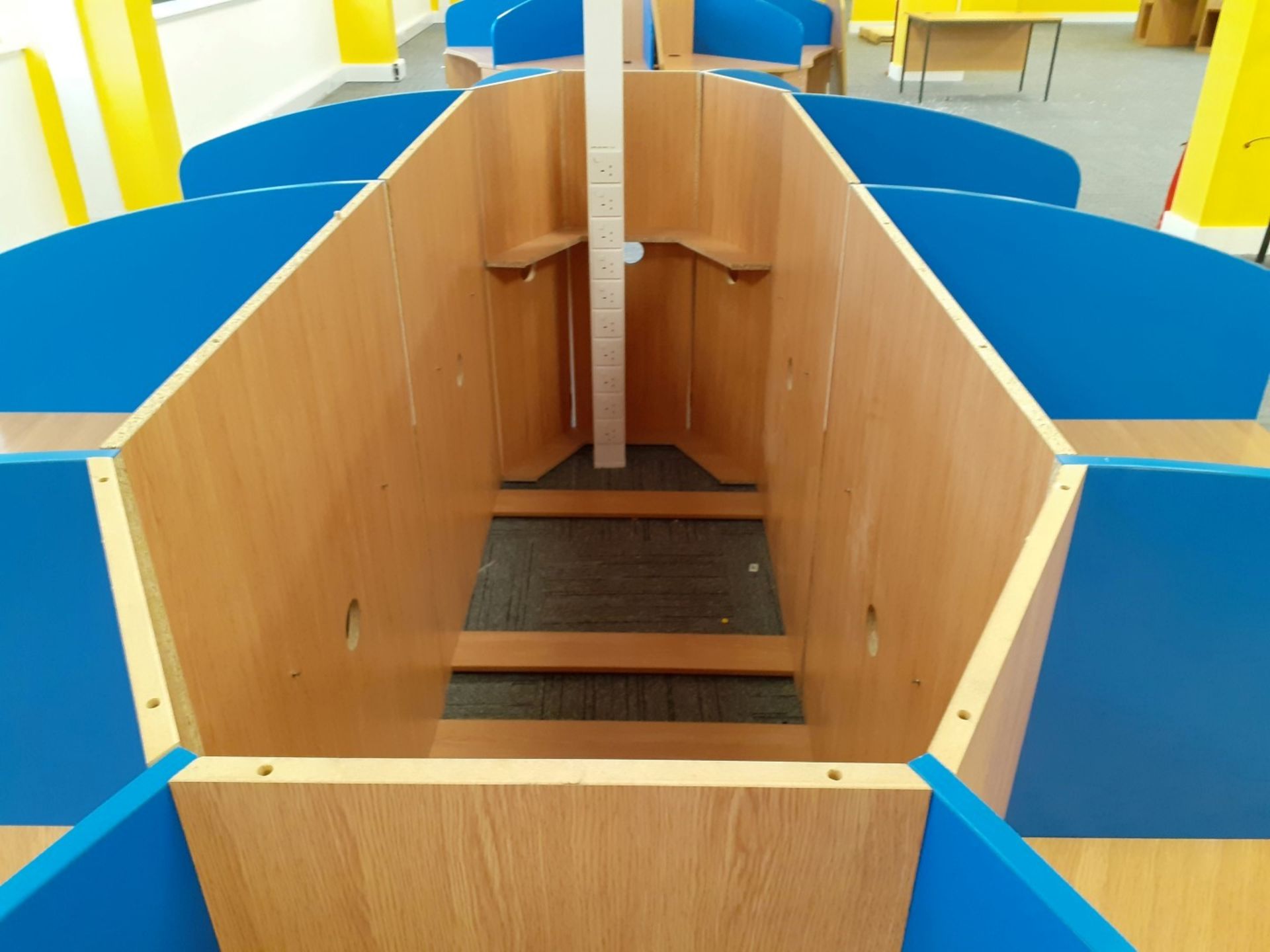 1 x 10-Desk Office Workstation Pod With Privacy Partitions In A Beech Finish - Original RRP £3,987 - Image 5 of 6