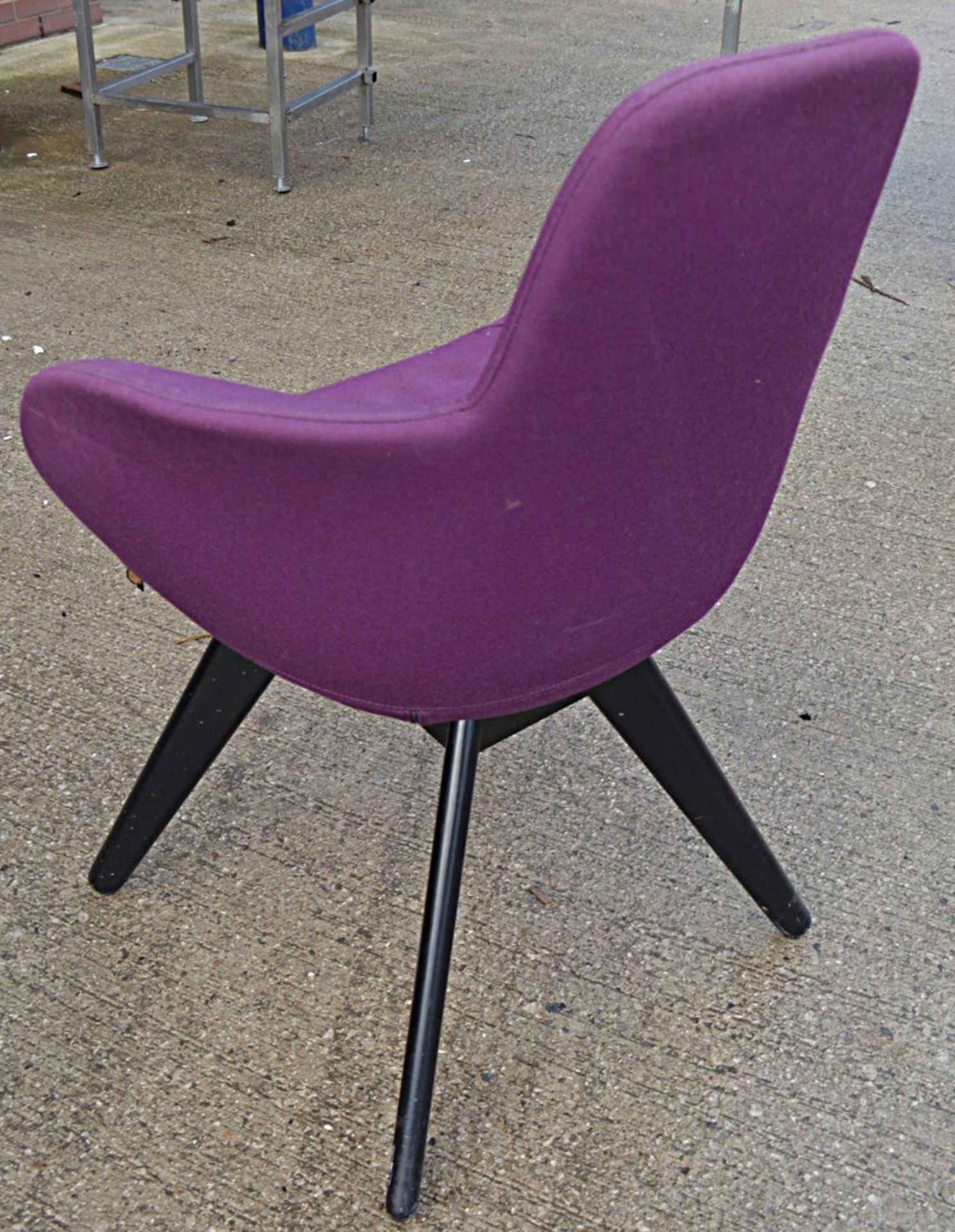 9 x TOM DIXON High Back Designer Scoop Chair - Upholstered In A Vibrant Purple Mollie Melton Fabric - Image 4 of 8