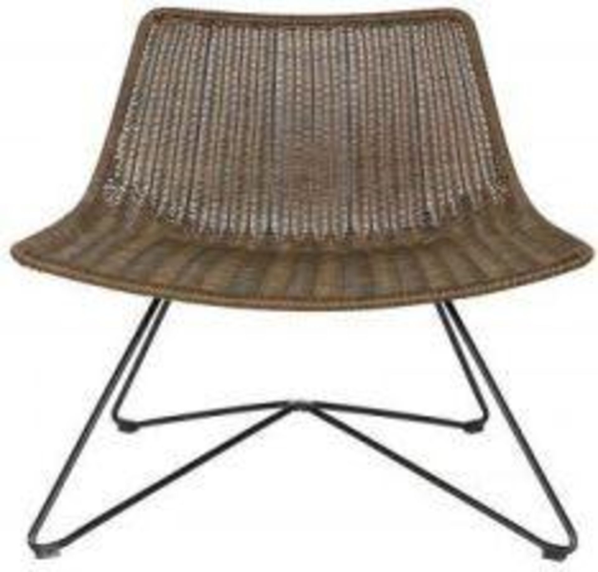 1 x WOOOD Designs 'OTIS' Indoor / Outdoor Chair In BROWN With Metal Base - Dimensions: H77.5 x W65 x - Image 2 of 2