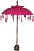 2 x Balinese Pink Umbrellas - Dimensions: 81x48cm - Ref: Lot 99 - CL548 - Location: Near Market