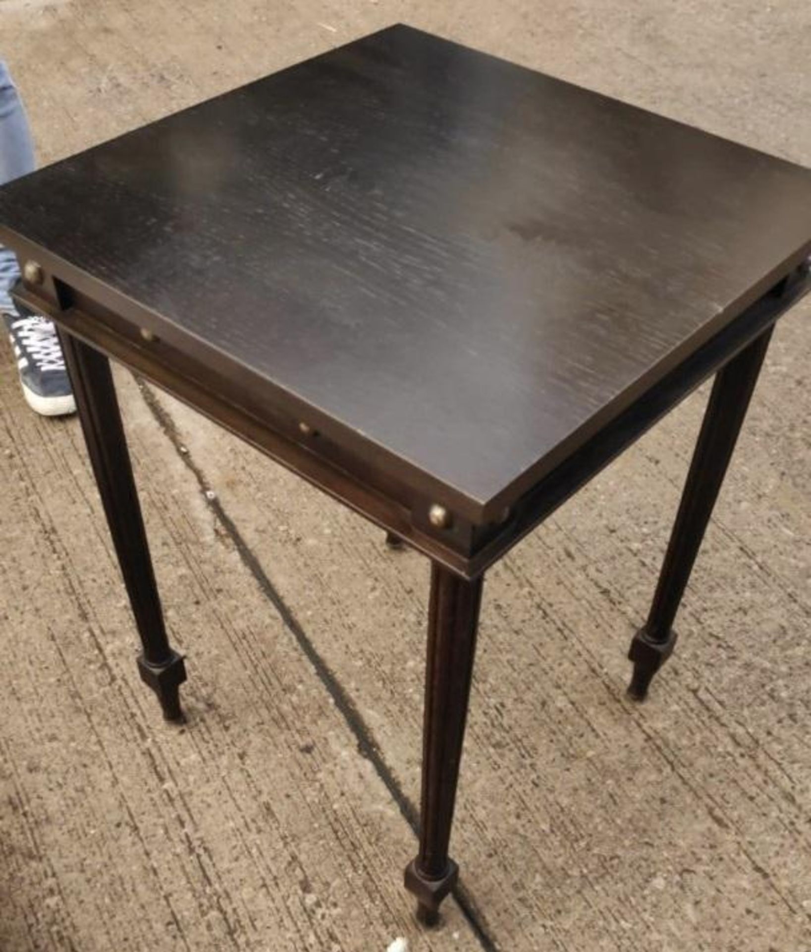 1 x JUSTIN VAN BREDA 'Thomas' Tall Side Table With A Dark Oak Finish - Dimensions: W50 x D50 x H65cm - Image 3 of 5