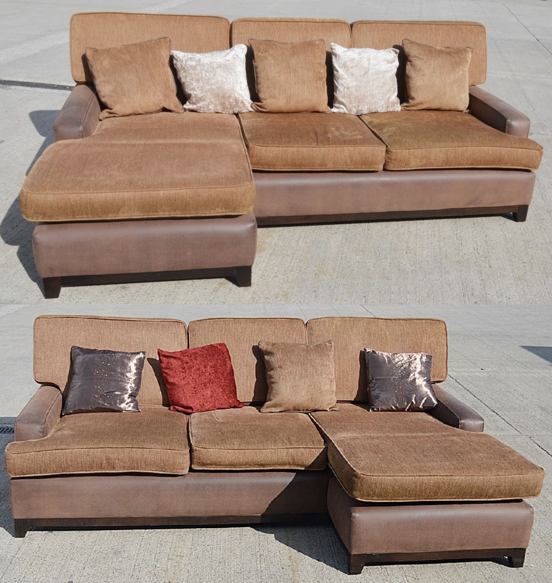 A Pair Of 2.5 Metre Wide Corner Sofas - Dimensions: W250 x D155 x D90cm / Seat Height 47cm -