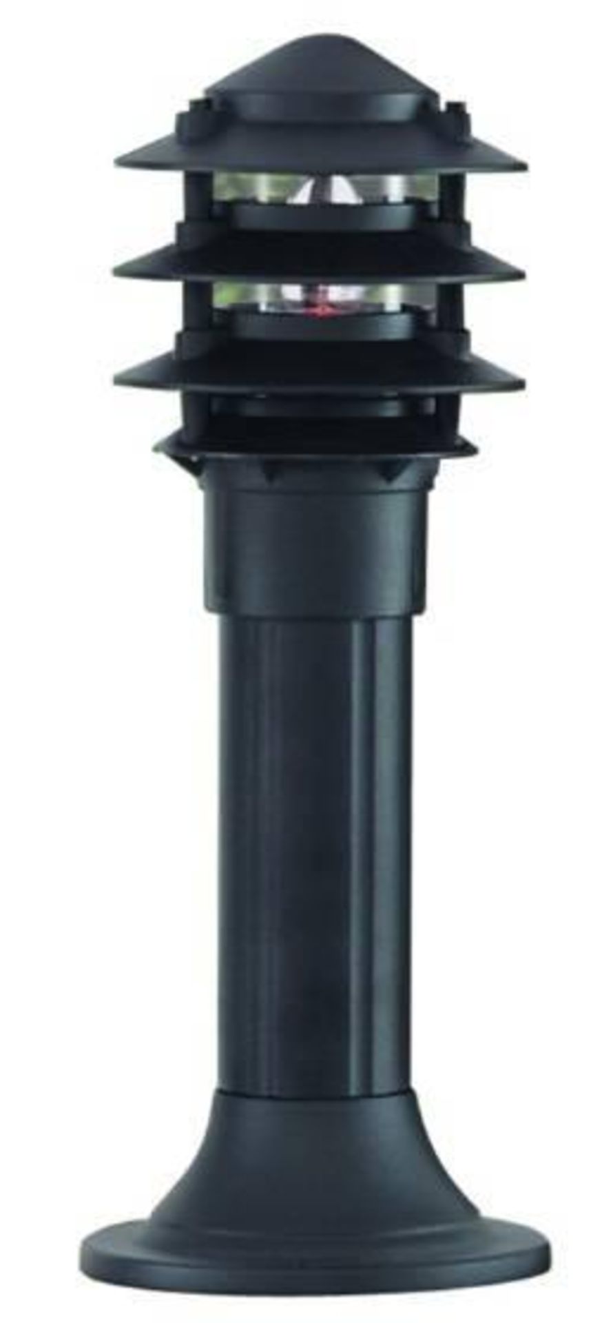 1 x Die Cast Aluminium IP44 Black Bollard Light With Glass Diffuser Height 45cm x 15cm Diameter - Image 2 of 2
