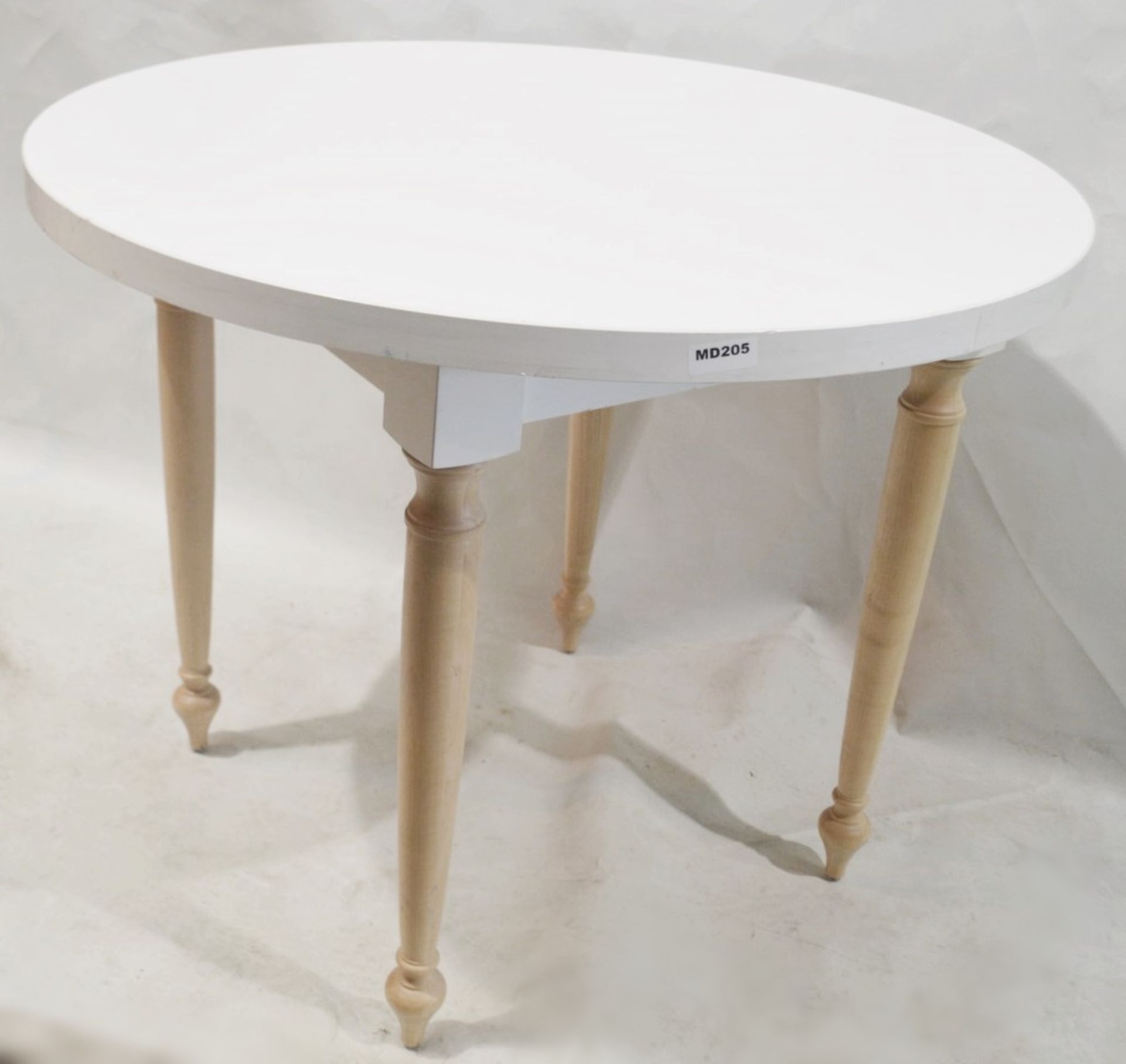 3 x Round Event Tables - Each Features Attractive Turned Legs In Beech Wood - Ex-Display - Image 3 of 4