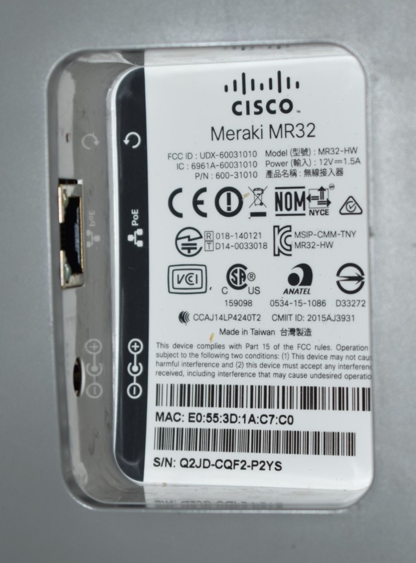 1 x Wireless Access Points - Types Include Cisco Meraki MR32 and Symbol AP-7522 - Ref: In2131 wh1 - Image 4 of 4