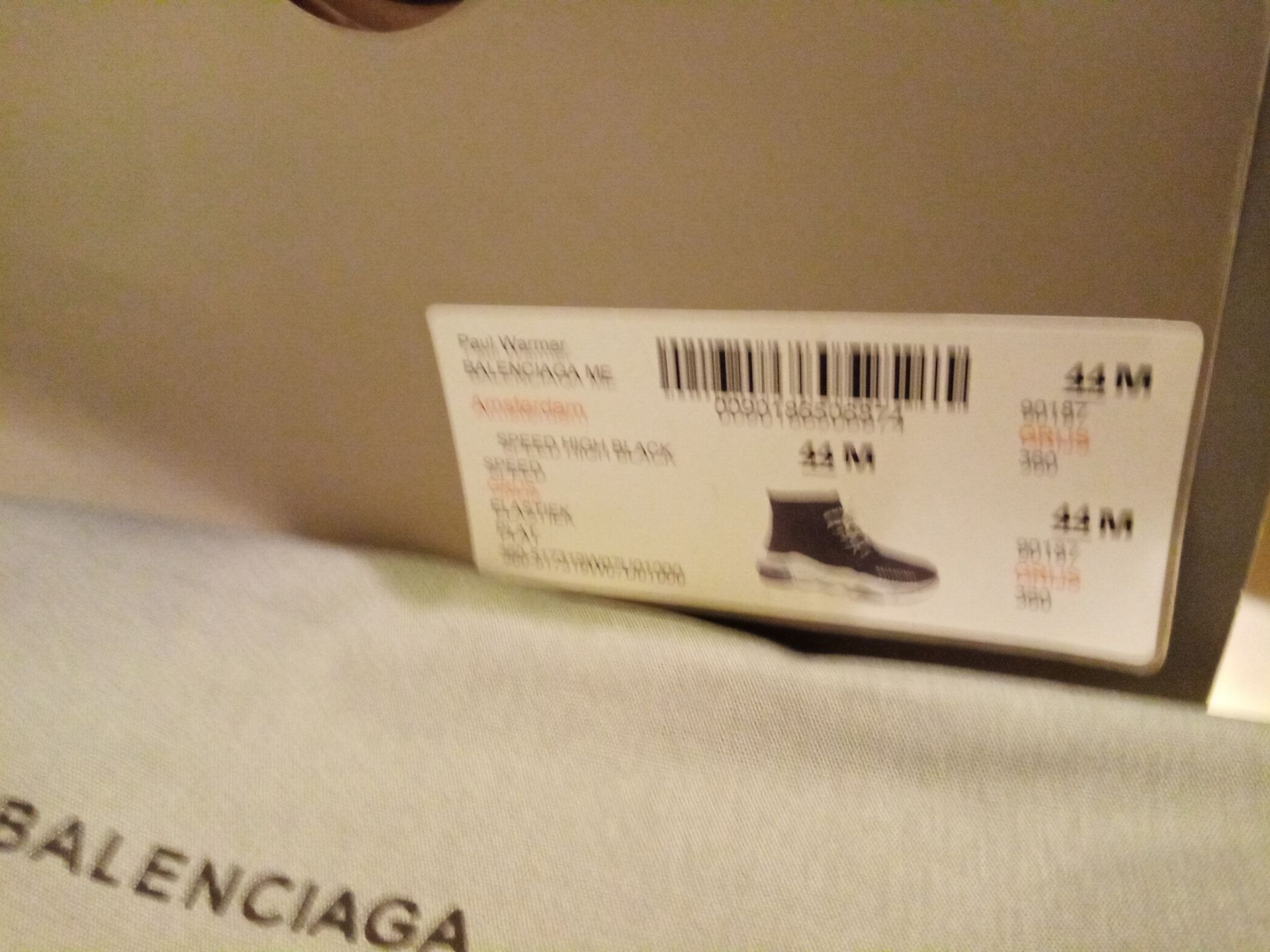 BALENCIAGA Speed Lace Trainers - Size 9-9.5 - BRAND NEW - NO VAT ON THE HAMMER - CL607 - Location: - Image 4 of 4