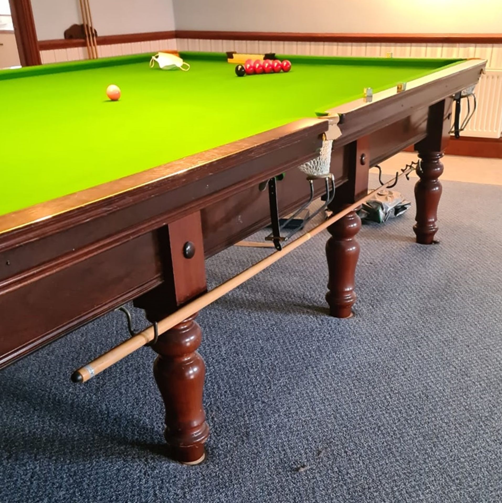 1 x Full-sized 12 x 6, 5-Slate Snooker Table With Ceiling Light And Accessories *NO VAT ON HAMMER* - Image 8 of 10