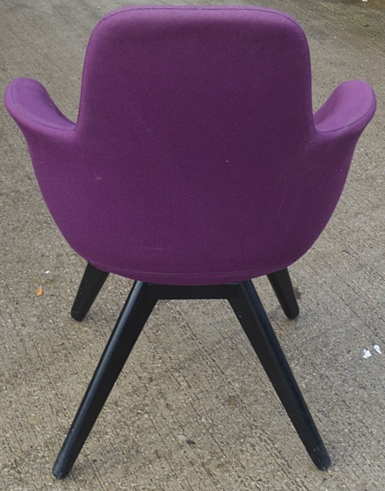 9 x TOM DIXON High Back Designer Scoop Chair - Upholstered In A Vibrant Purple Mollie Melton Fabric - Image 6 of 8