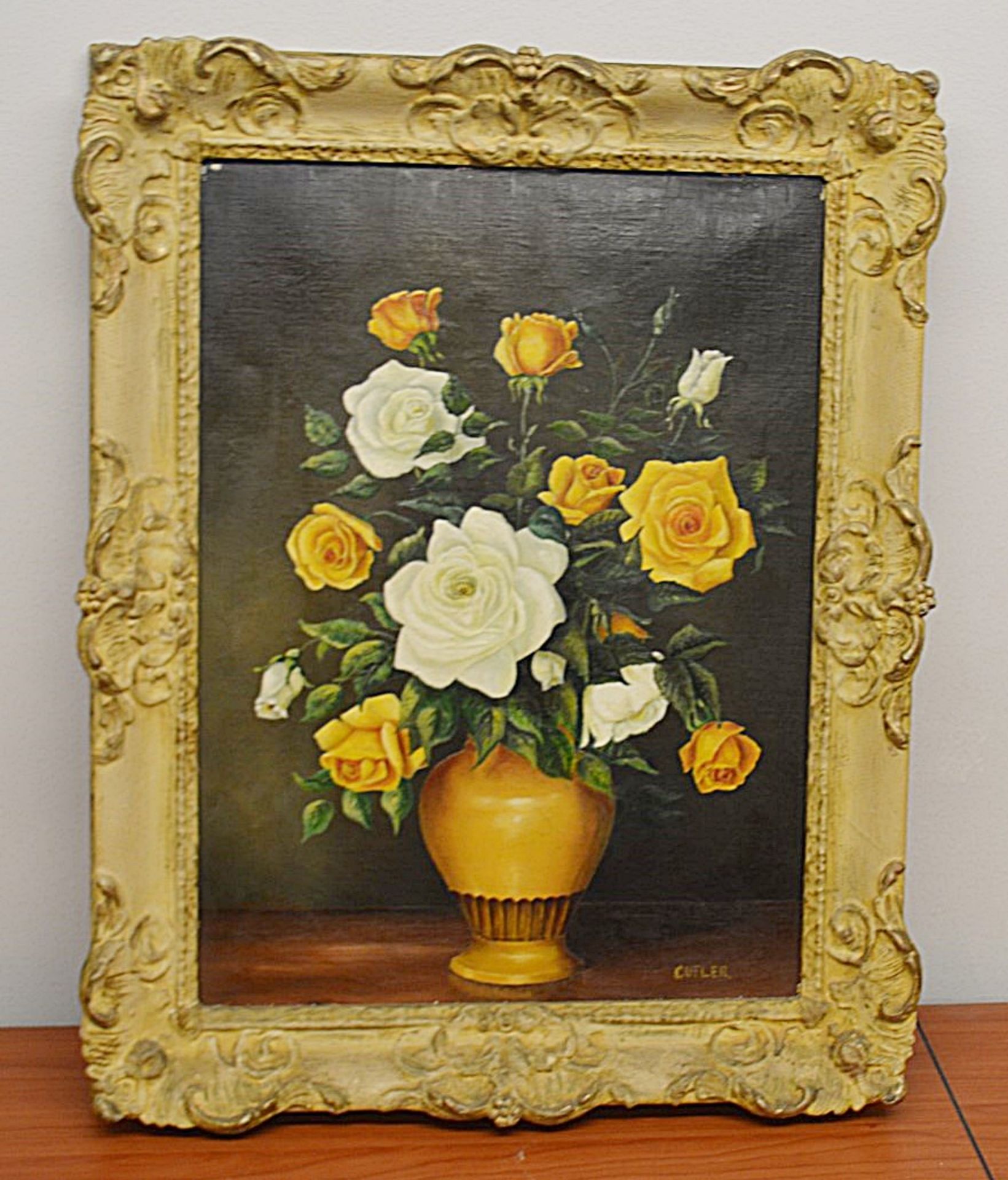 1 x Framed Picture Of Flowers - Dimensions: 50 x 40cm - Ref: MD163 / WH1 D-OFF - Pre-owned, From A - Image 2 of 8
