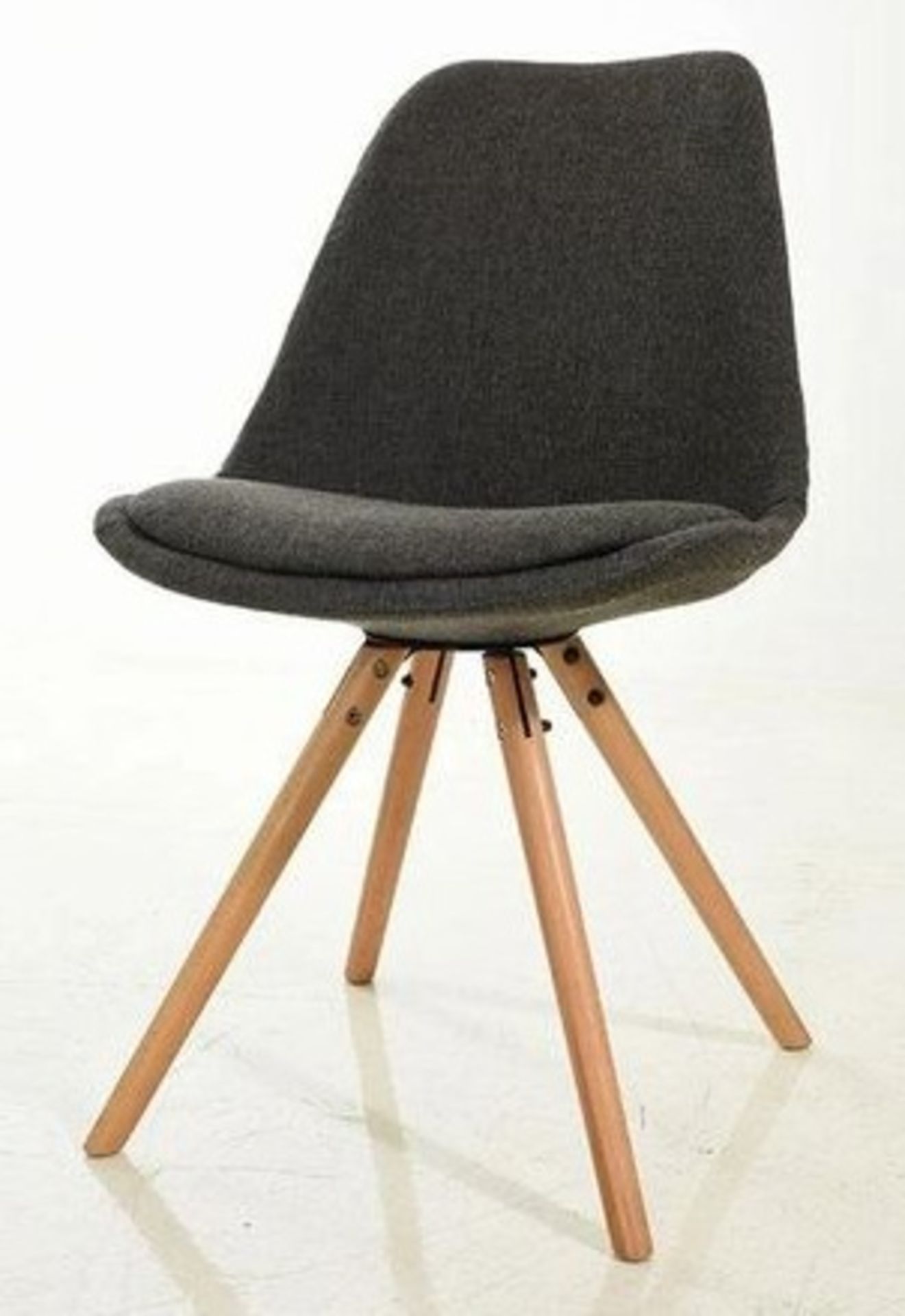 Set of 4 x 'TURNER' Contemporary Scandinavian-style Upholstered Dining Chairs in Grey - New Stock