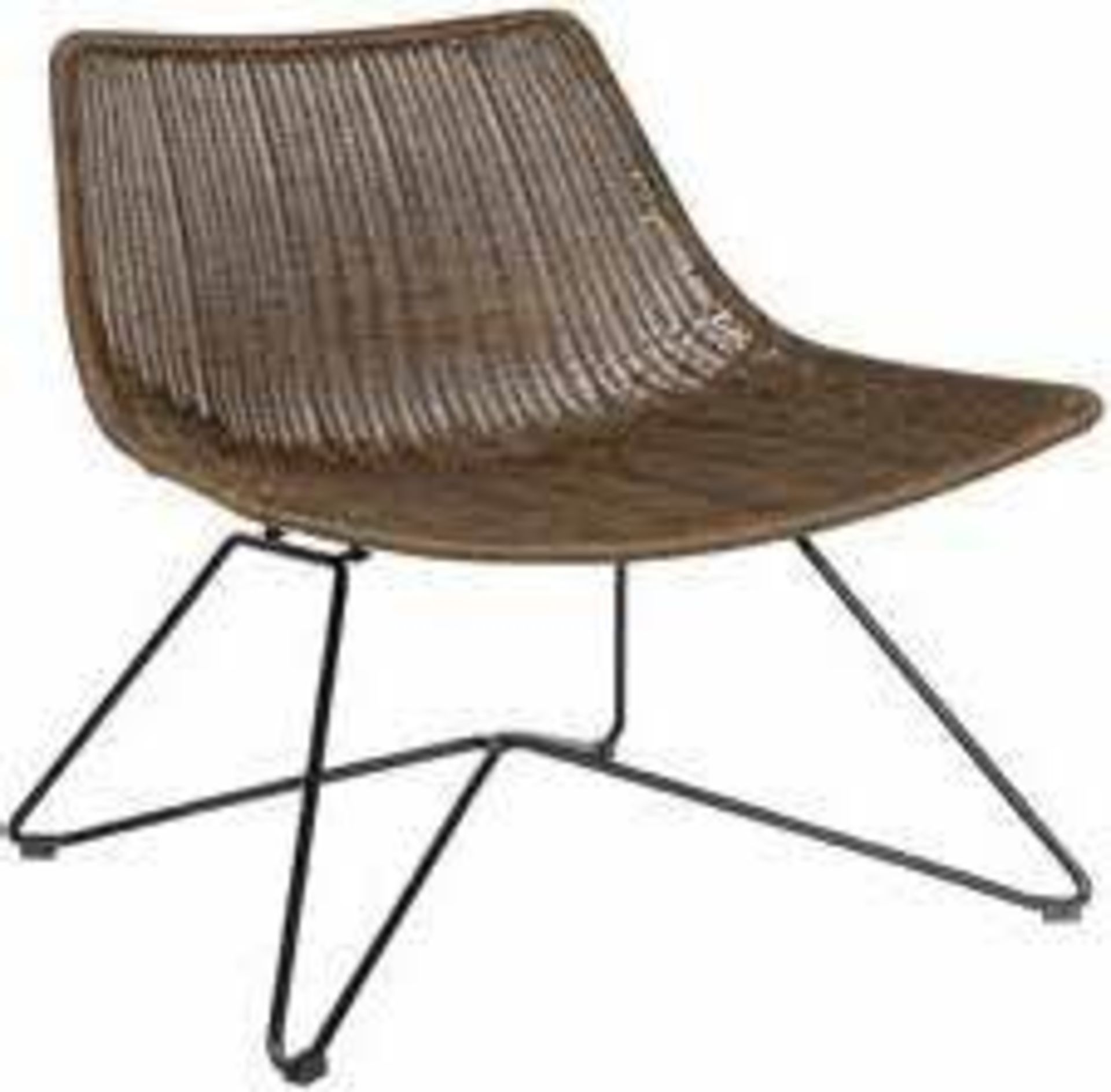 1 x WOOOD Designs 'OTIS' Indoor / Outdoor Chair In BROWN With Metal Base - Dimensions: H77.5 x W65 x