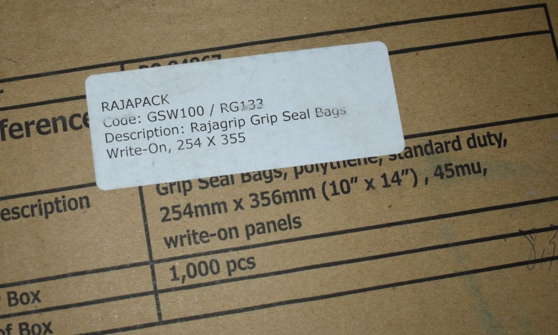 Approx 1,000 x Rajagrp Seal Bags - 254 x 356mm -  Ref: In2139 pal1 wh1 - CL011 - Location: - Image 2 of 2