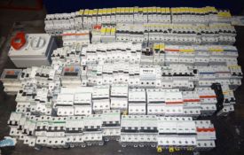 Approx 160 x Various Circuit Breakers Plus 3 Phase Socket, Control Panels and RCD On/Off Breaker