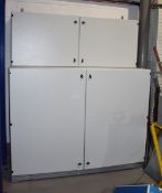 1 x Large Workshop Storage Cabinet Grey Coated Metal Cabinet With Locks and Internal Shelves